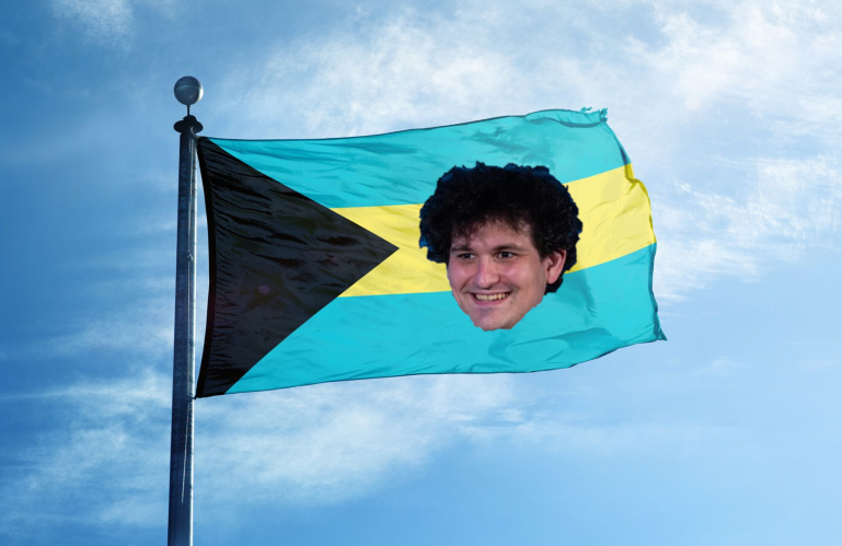 SBF's face on Bahamas flag