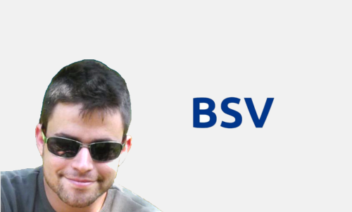 Udi Wertheimer with BSV logo