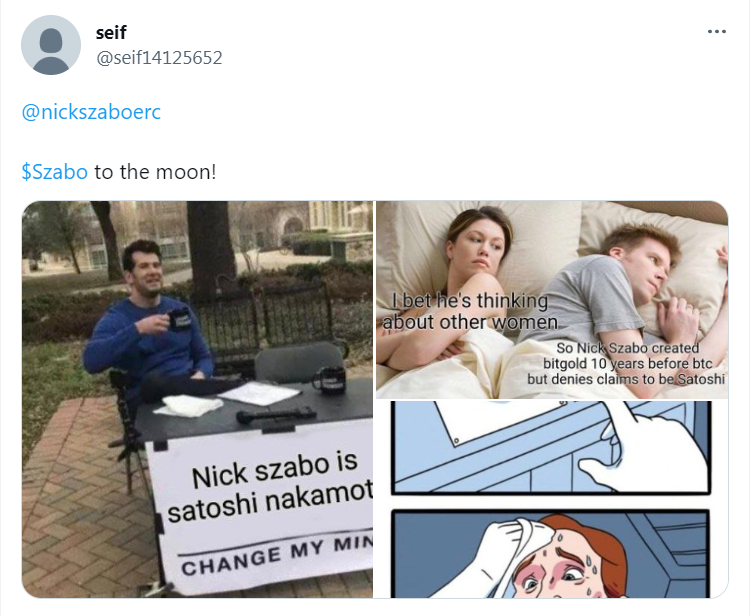 winner of meme contest claiming Nick Szabo is Satoshi