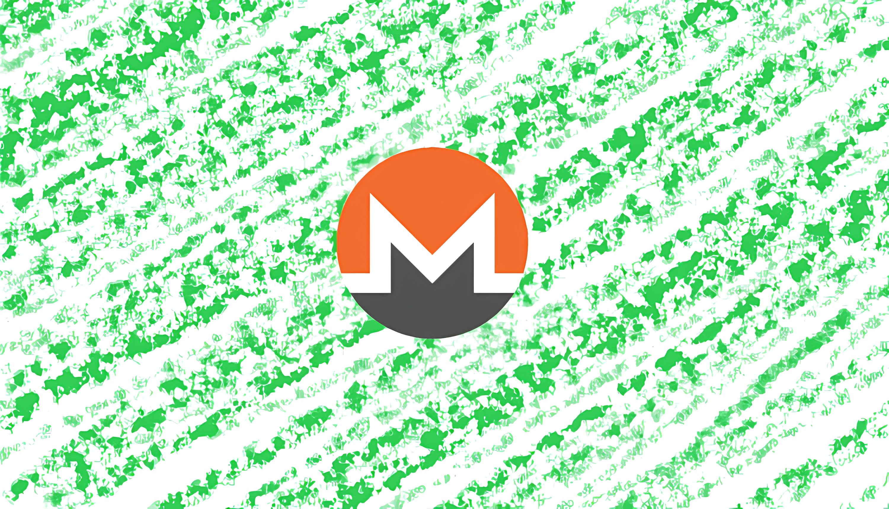 Monero logo on green background