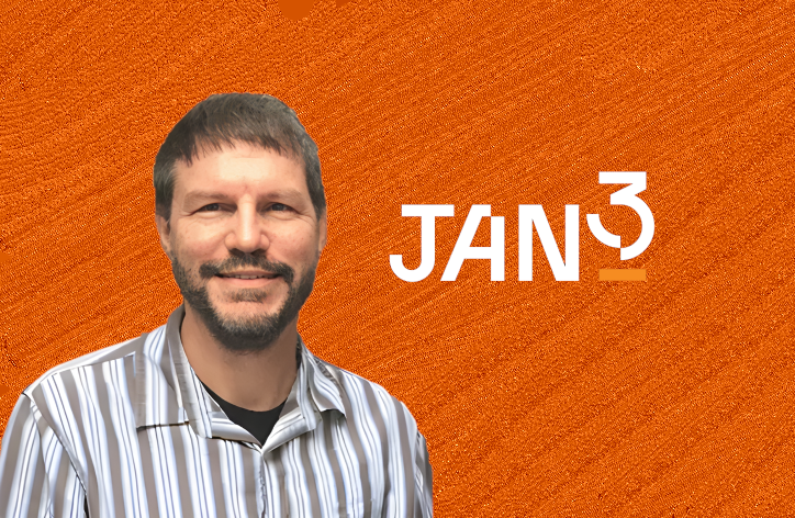 Nick Szabo with JAN3 logo