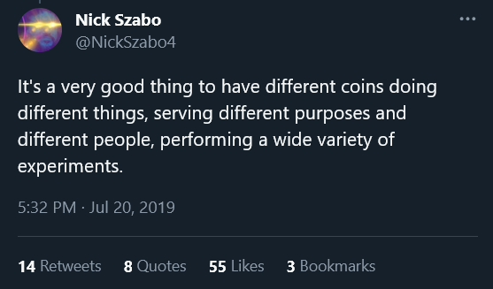 Nick Szabo supporting altcoins